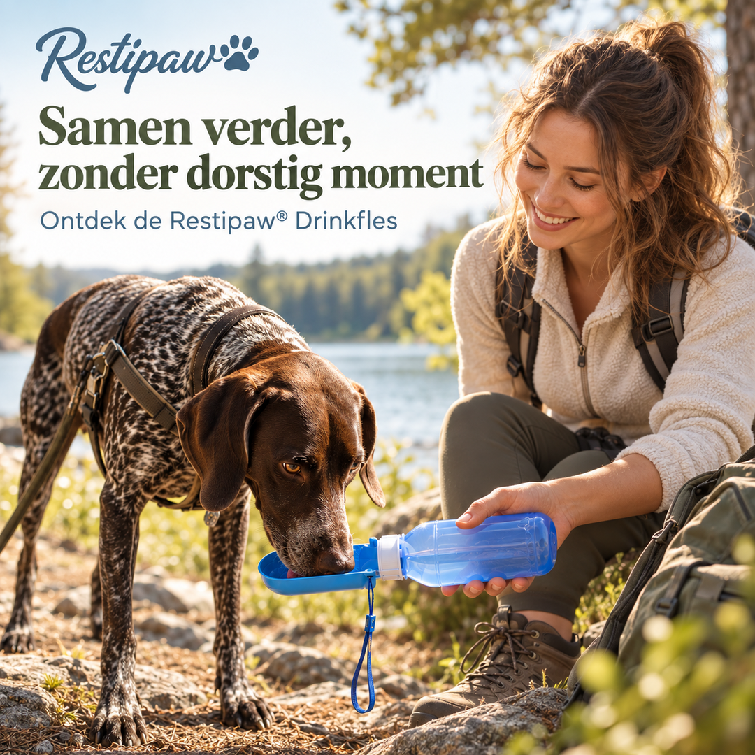 Restipaw® Drinkfles voor Honden | Geen gedoe met losse drinkkommen