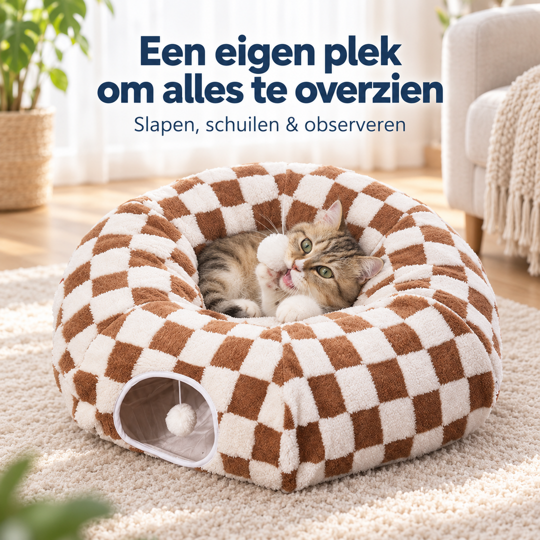Restipaw® Tunnelbed voor Katten | Slapen, schuilen & observeren