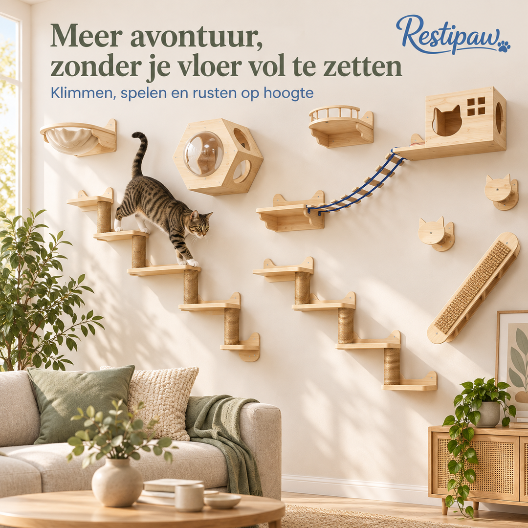 Restipaw® Katten Klimwand | Meer avontuur zonder vloeroppervlak te verliezen