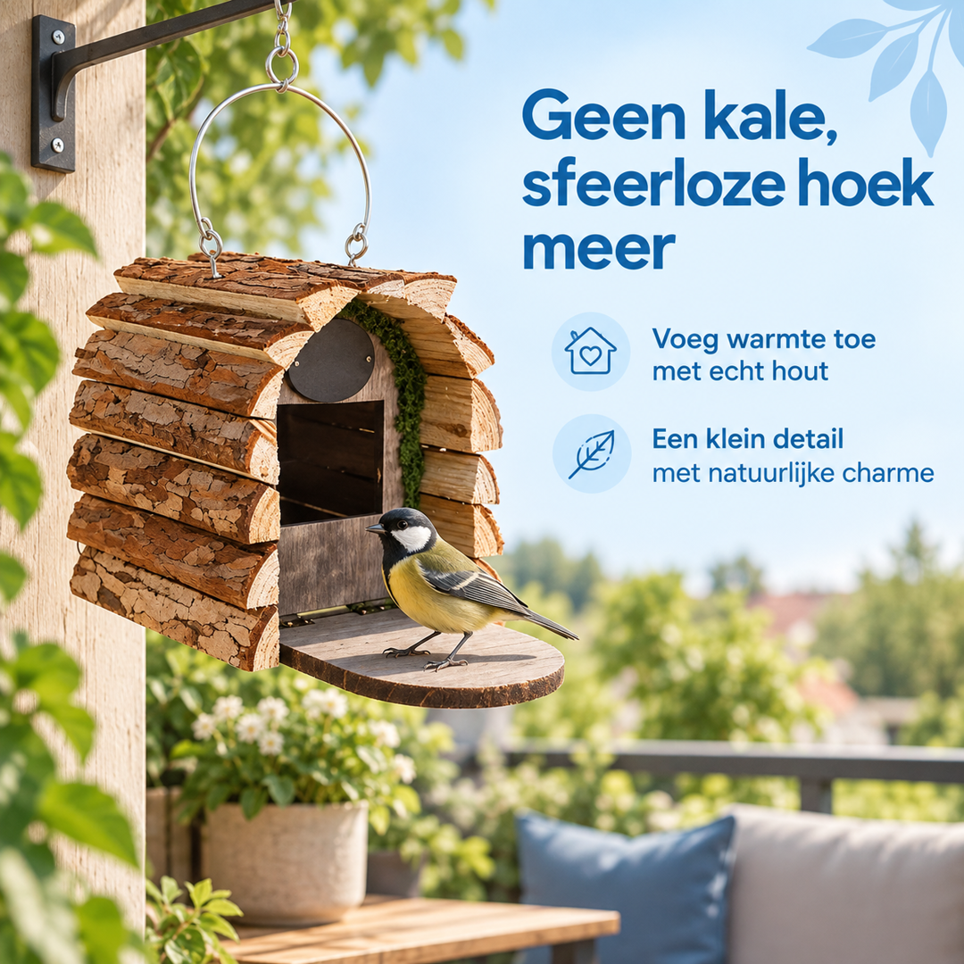 Restipaw® Houten Vogelhuisje | Van kale hoek naar warme vogelplek