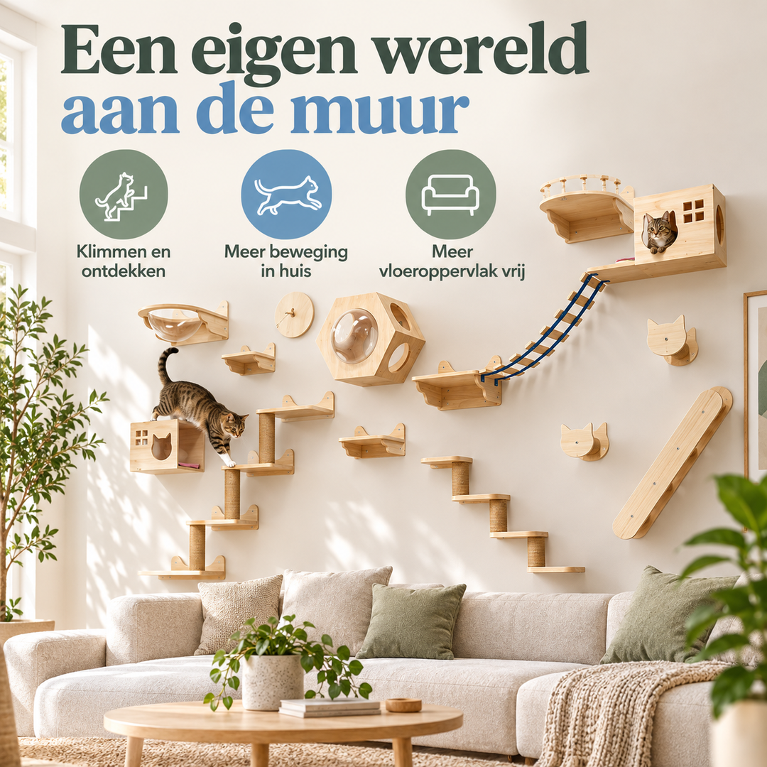 Restipaw® Katten Klimwand | Meer avontuur zonder vloeroppervlak te verliezen