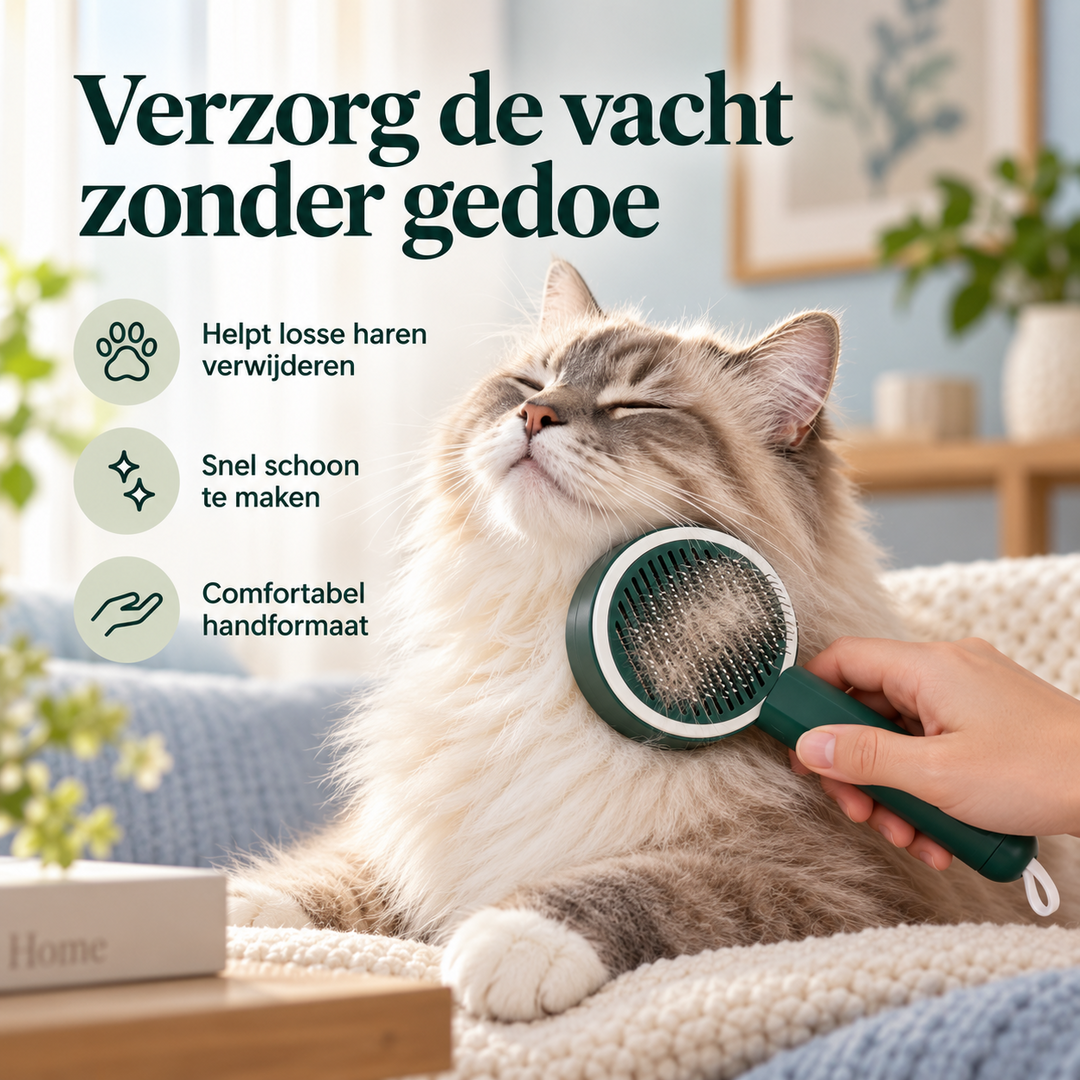 Restipaw® Zelfreinigende Vachtborstel met infrarood licht | Minder losse haren, minder rommel