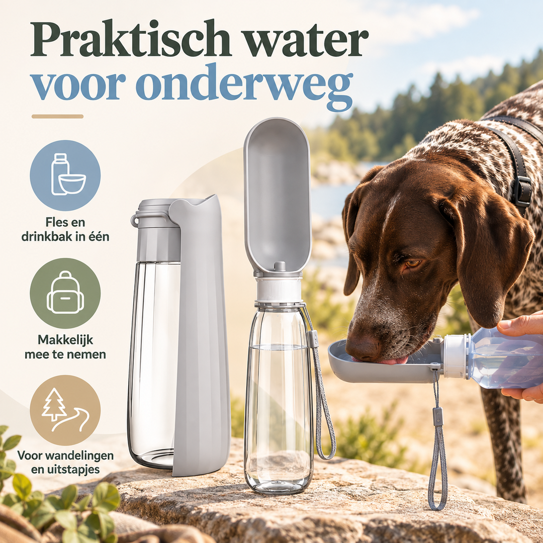 Restipaw® Drinkfles voor Honden | Geen gedoe met losse drinkkommen