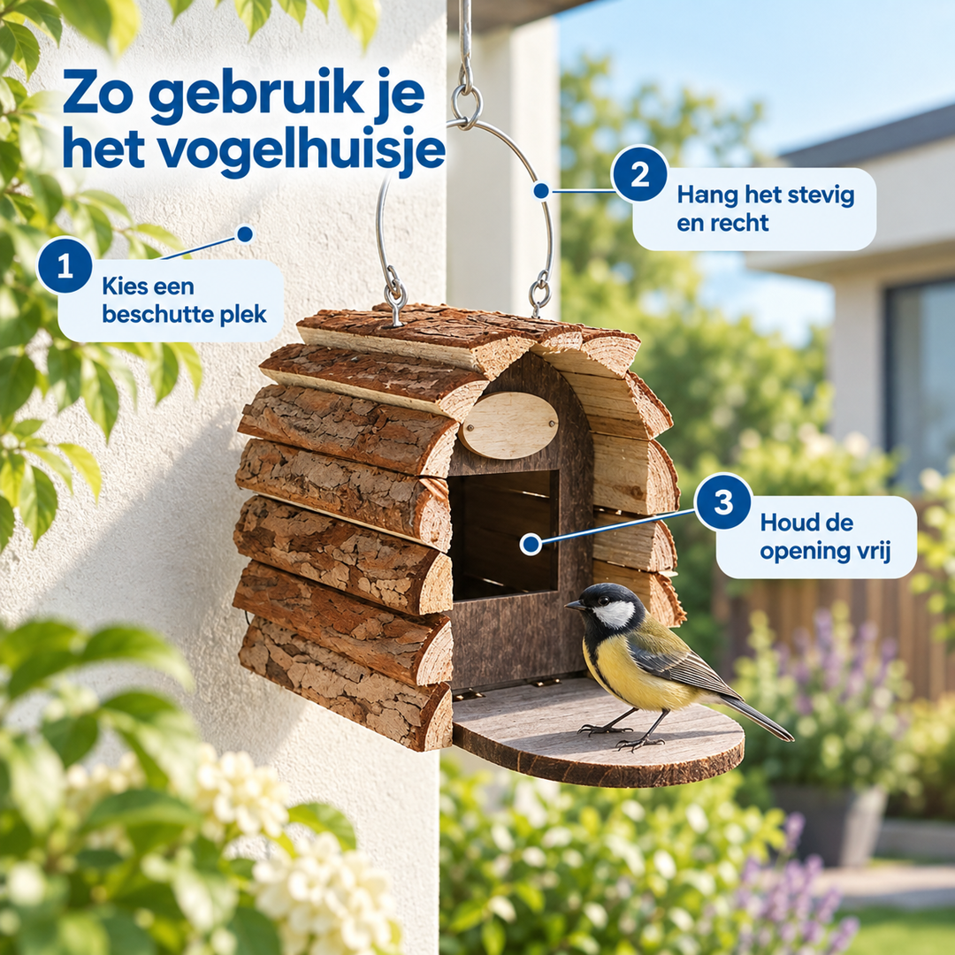 Restipaw® Houten Vogelhuisje | Van kale hoek naar warme vogelplek
