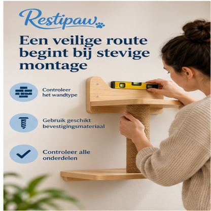 Restipaw® Katten Klimwand | Meer avontuur zonder vloeroppervlak te verliezen