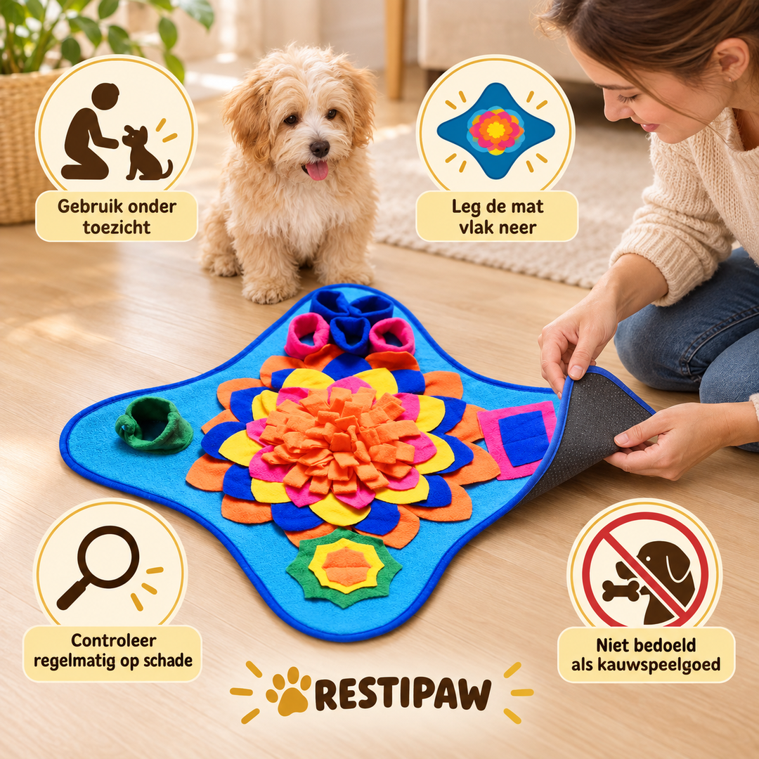 Restipaw® Verrijkende Snuffelmat | Snuffelen, zoeken en ontdekken