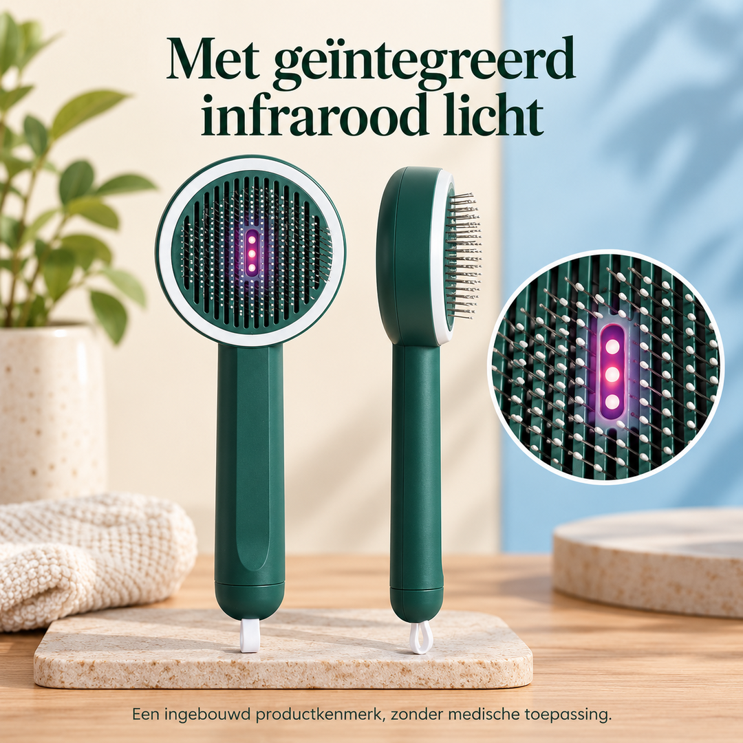 Restipaw® Zelfreinigende Vachtborstel met infrarood licht | Minder losse haren, minder rommel