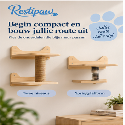 Restipaw® Katten Klimwand | Meer avontuur zonder vloeroppervlak te verliezen