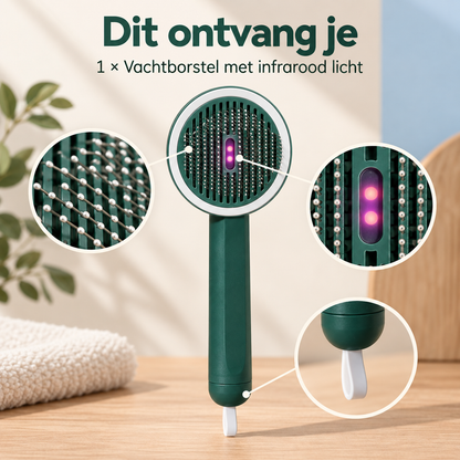 Restipaw® Zelfreinigende Vachtborstel met infrarood licht | Minder losse haren, minder rommel