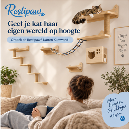 Restipaw® Katten Klimwand | Meer avontuur zonder vloeroppervlak te verliezen