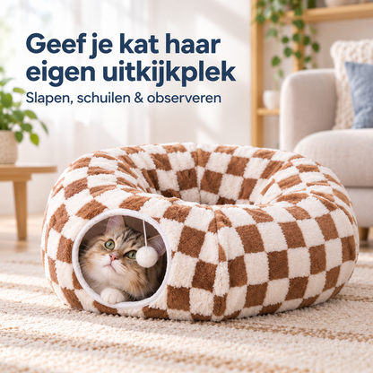 Restipaw® Tunnelbed voor Katten | Slapen, schuilen & observeren