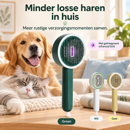 Restipaw® Zelfreinigende Vachtborstel met infrarood licht | Minder losse haren, minder rommel