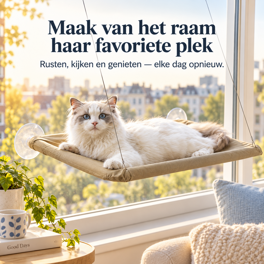Restipaw® Raamhangmat voor katten | Van smalle vensterbank naar favoriete uitzichtplek