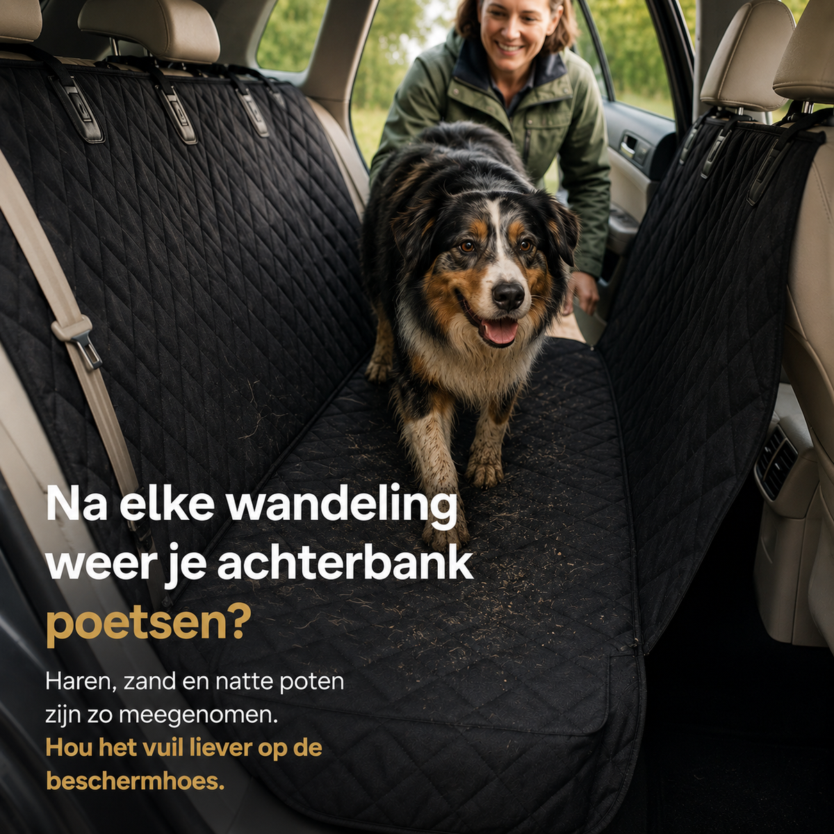 Restipaw® Autobeschermhoes | Bescherm je achterbank tegen haren, modder & natte poten