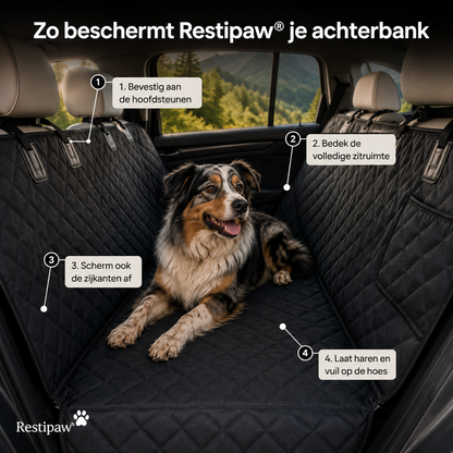 Restipaw® Autobeschermhoes | Bescherm je achterbank tegen haren, modder & natte poten