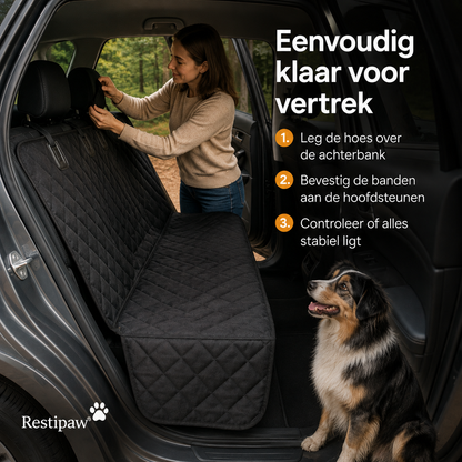 Restipaw® Autobeschermhoes | Bescherm je achterbank tegen haren, modder & natte poten