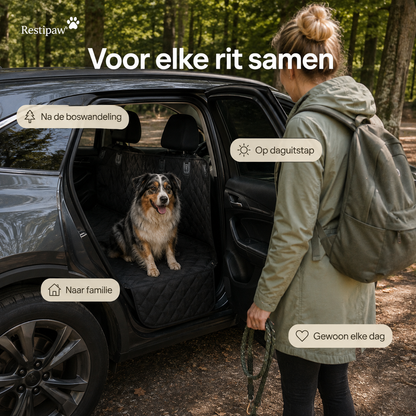 Restipaw® Autobeschermhoes | Bescherm je achterbank tegen haren, modder & natte poten