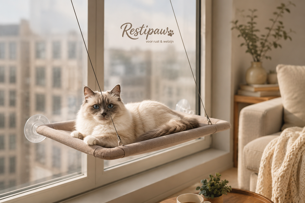 Restipaw® Raamhangmat voor katten | Van smalle vensterbank naar favoriete uitzichtplek