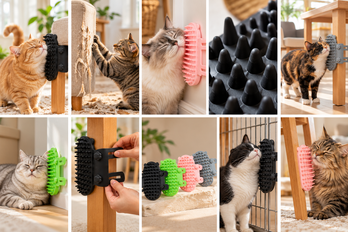 Zelfverzorgende Kattenborstel – Zachte Siliconen Massageborstel | Set van 2