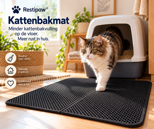 Restipaw® Kattenbakmat | Minder Kattenbakvulling op de Vloer