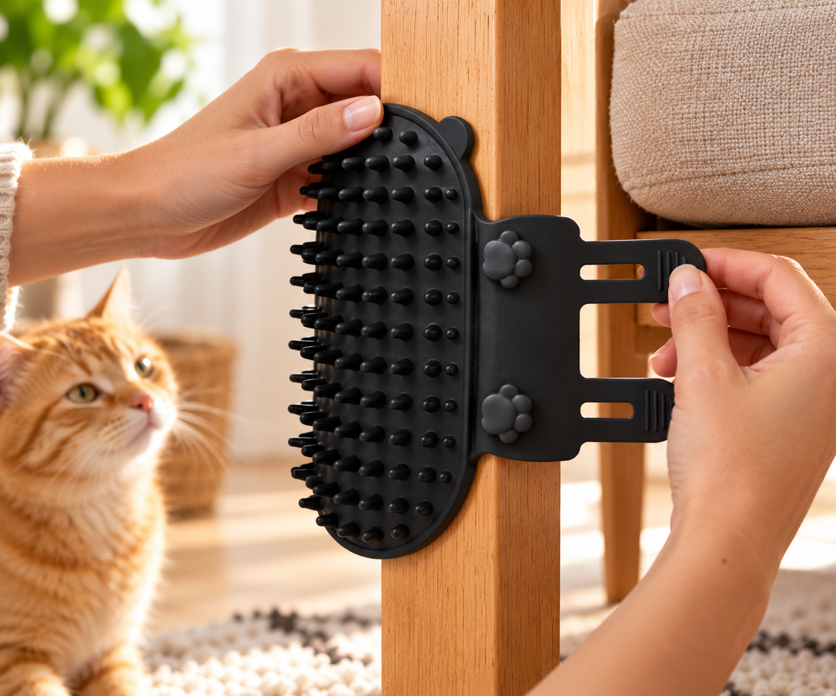 Zelfverzorgende Kattenborstel – Zachte Siliconen Massageborstel | Set van 2